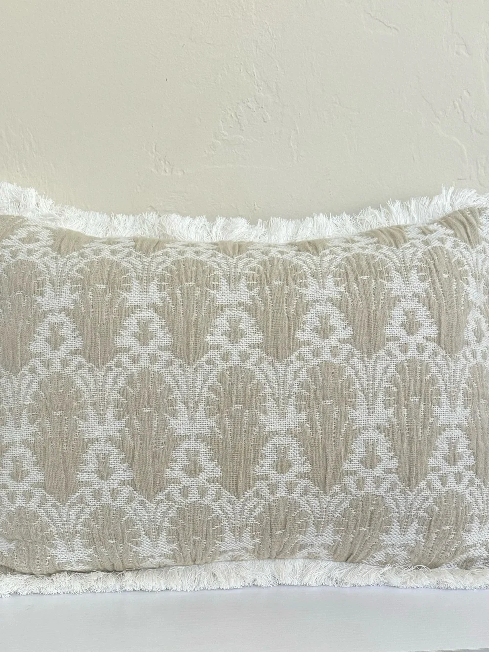 Threshold x Studio McGee Lumbar Woven Shell Block Fringe Pillow Natural NWT